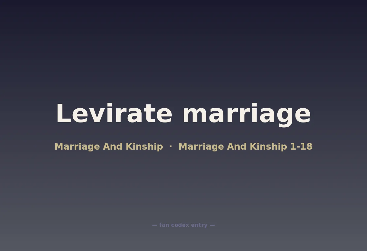 Levirate marriage
