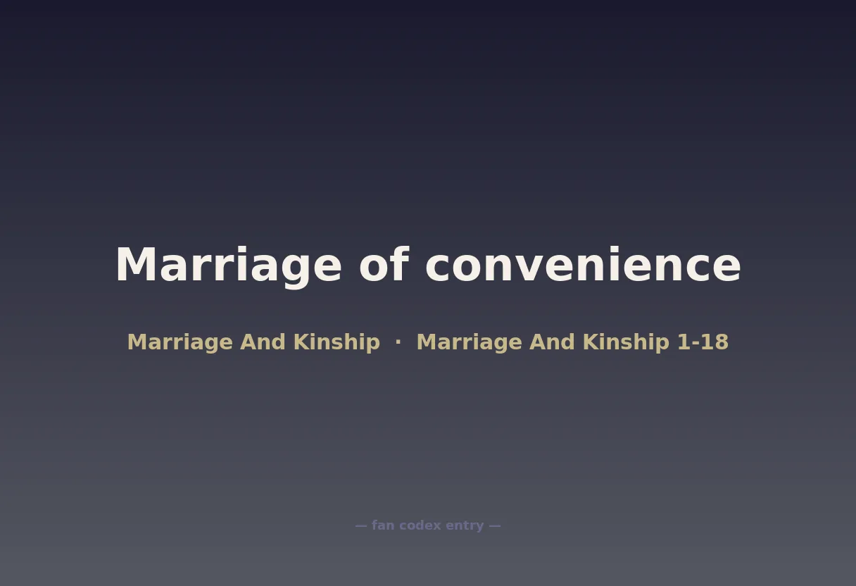 Marriage of convenience