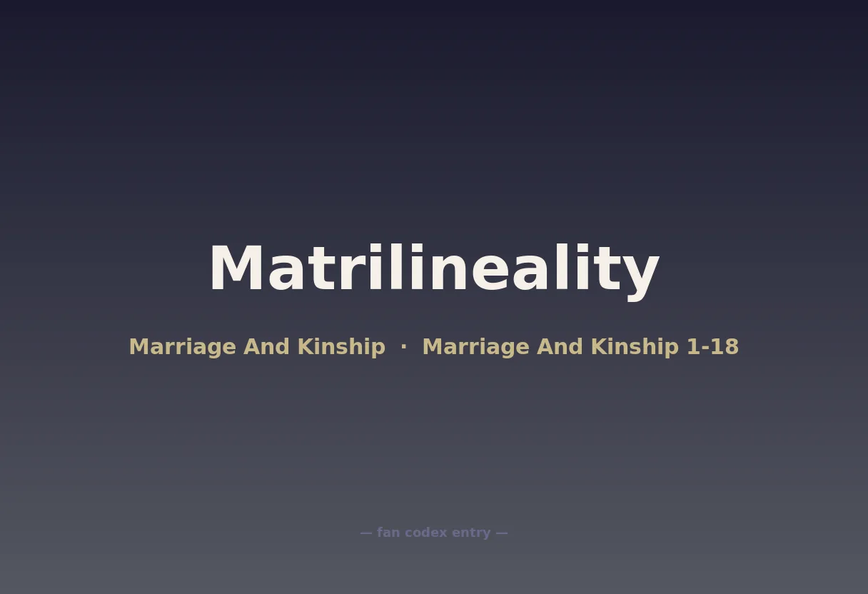 Matrilineality